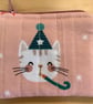 Christmas Cat Print Quilted Fabric Mini Purse - Image 6