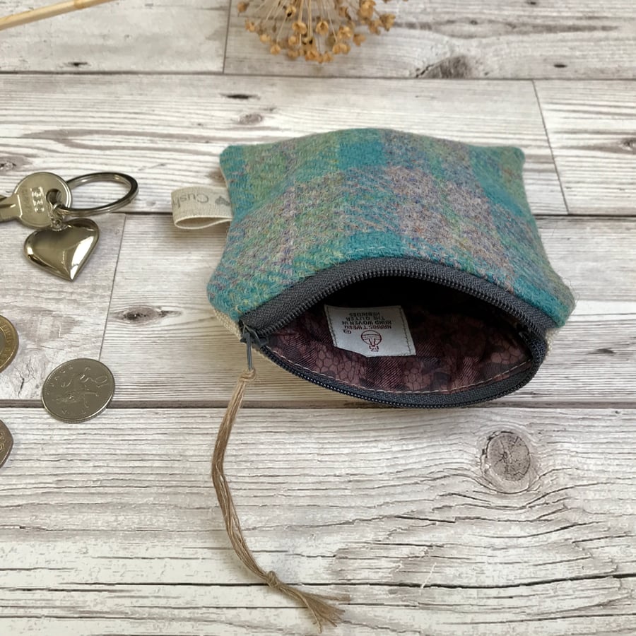 Harris Tweed and Scottish Linen Coin Purse, Credit Card Purse
