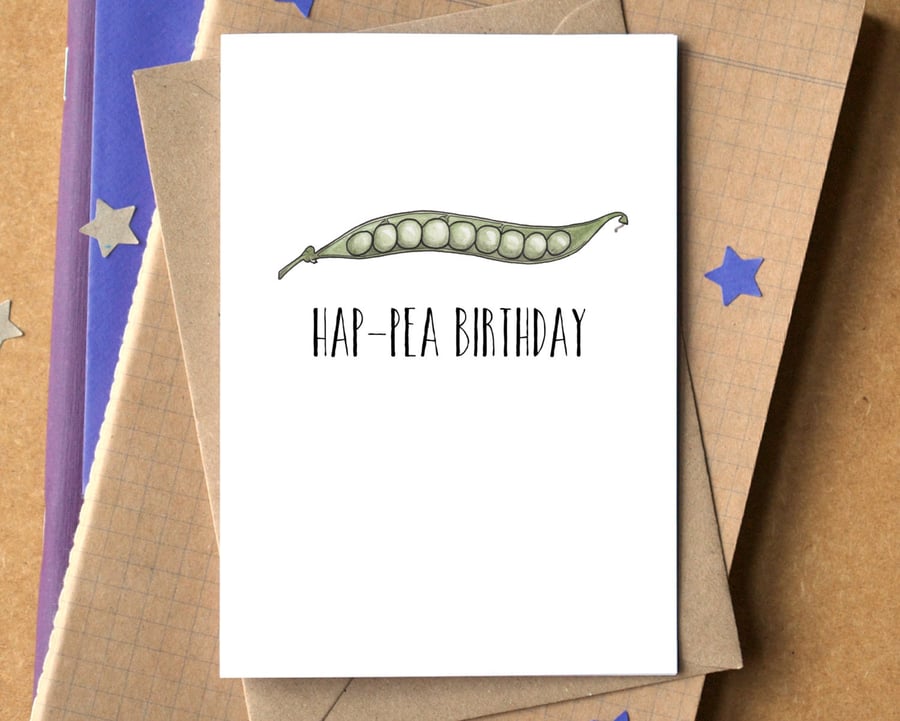 Funny "Hap-Pea Birthday" Card