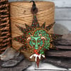 Dragon with pudding hanging star. Pyrography personalised decoration.