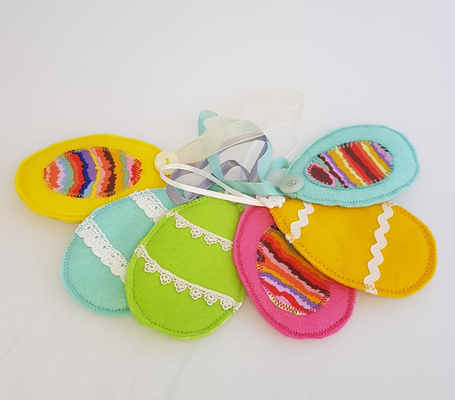 Felt Easter Egg decorations, in a bag