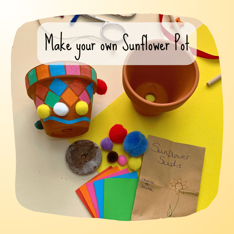 Decorate Your Own Sunflower Pot, Grow Your Own Sun Flower, Eco Friendly Craft