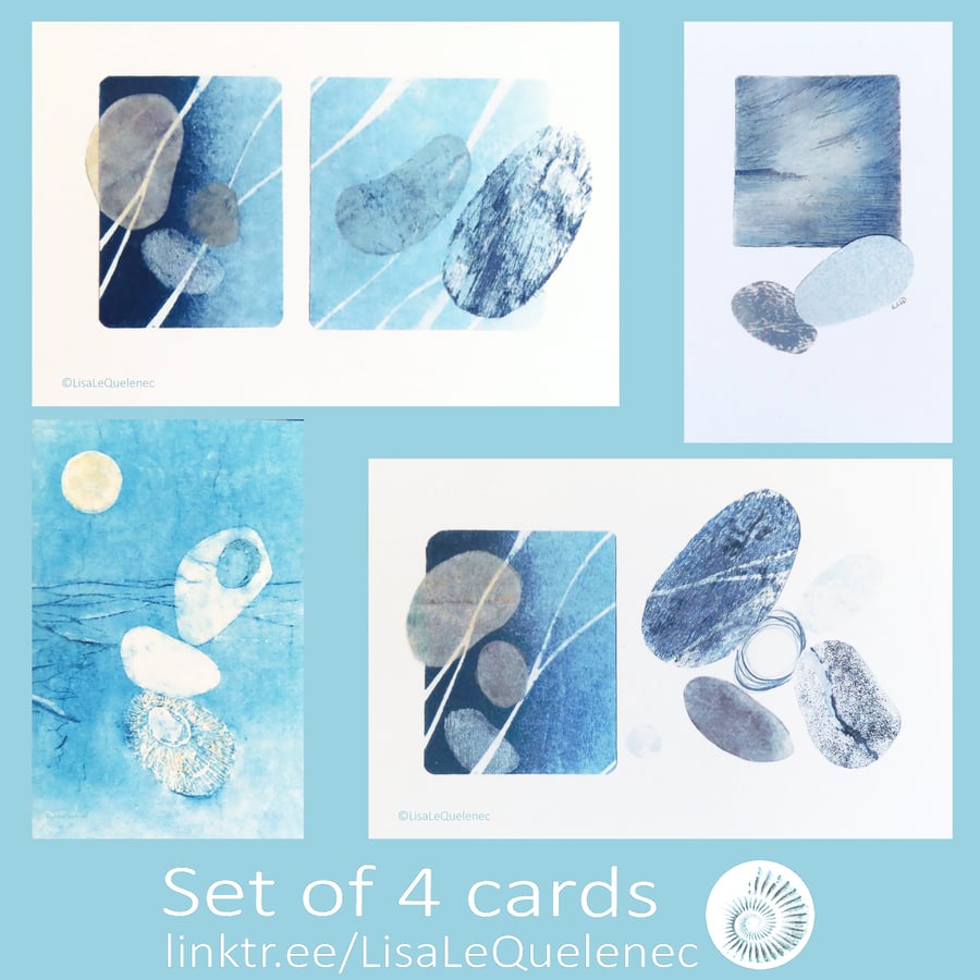 Zen pebbles blank greeting any occasion card set of four bundle plastic free