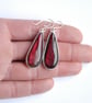 Cherry red bowlerite drop earrings - Image 2