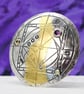 Keum boo Brooch, Handmade Silver and Gold brooch, Archaeological, Amethyst stone - Image 1