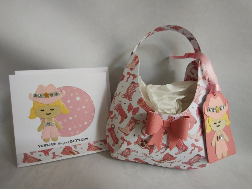 Cowgirl Gift Bag and Birthday Card - Yeehaw its your Birthday 