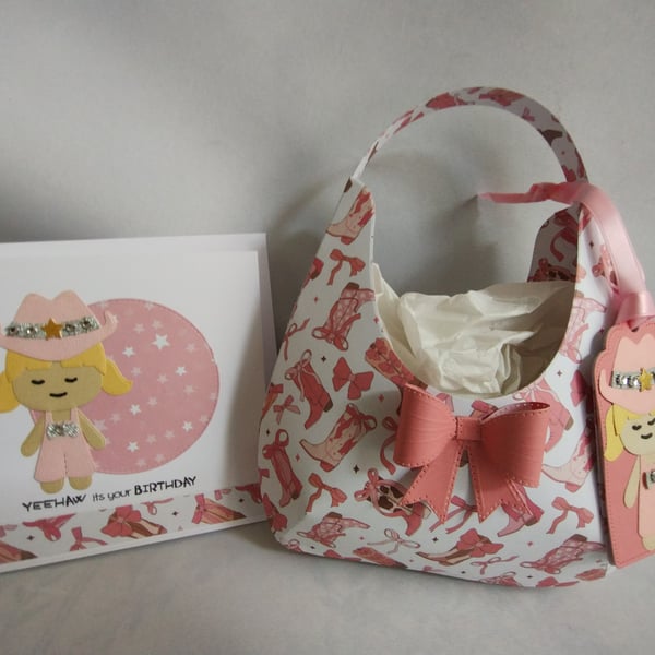 Cowgirl Gift Bag and Birthday Card - Yeehaw its your Birthday 