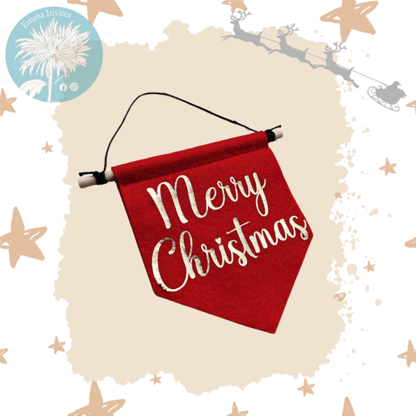 Merry Christmas felt banner