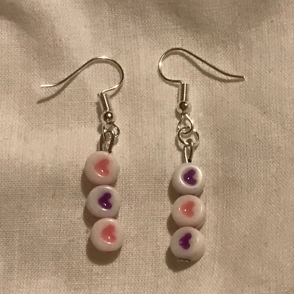 Pastel heart earrings