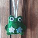 Handmade frog hanging decoration wool felt 