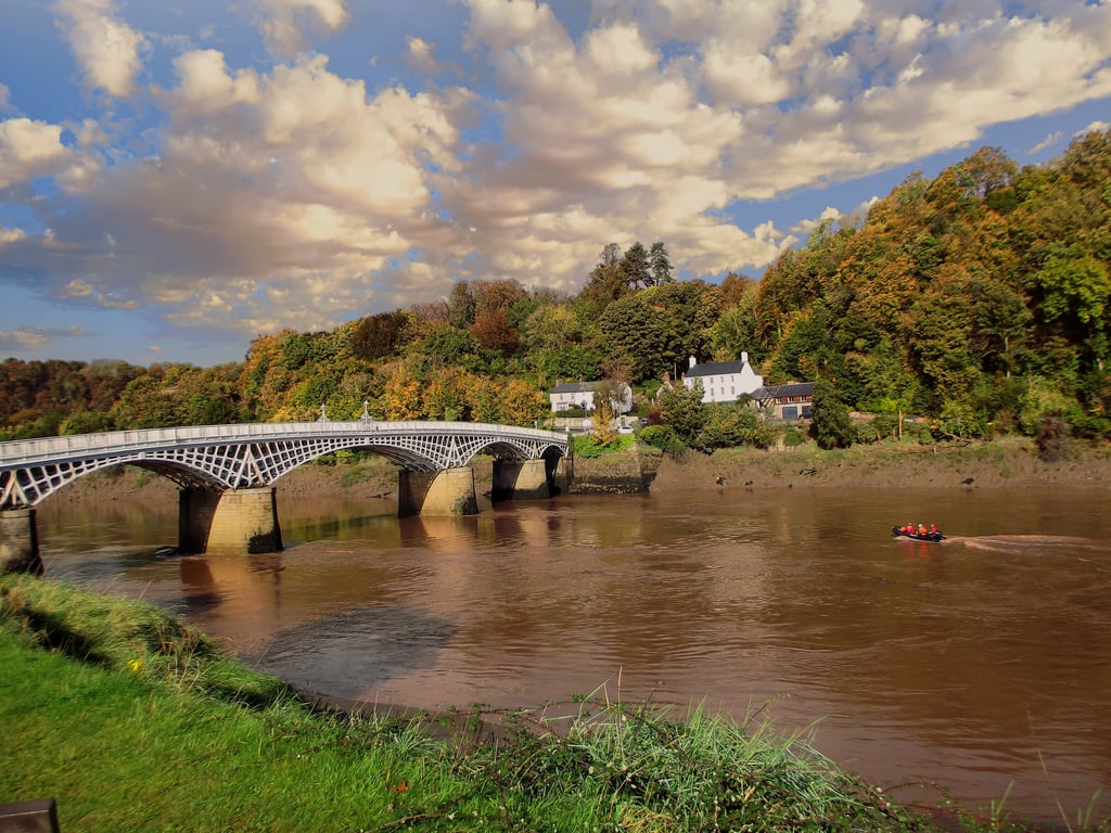 Old bridge Chepstow Monmouthshire Wales. Greeting cards.