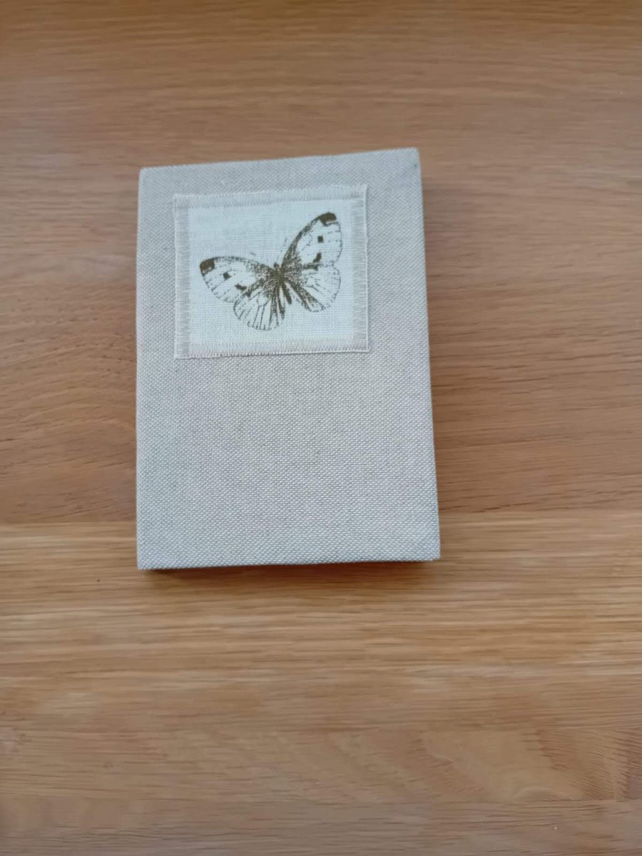 A6 Fabric covered notebook - Butterfly applique