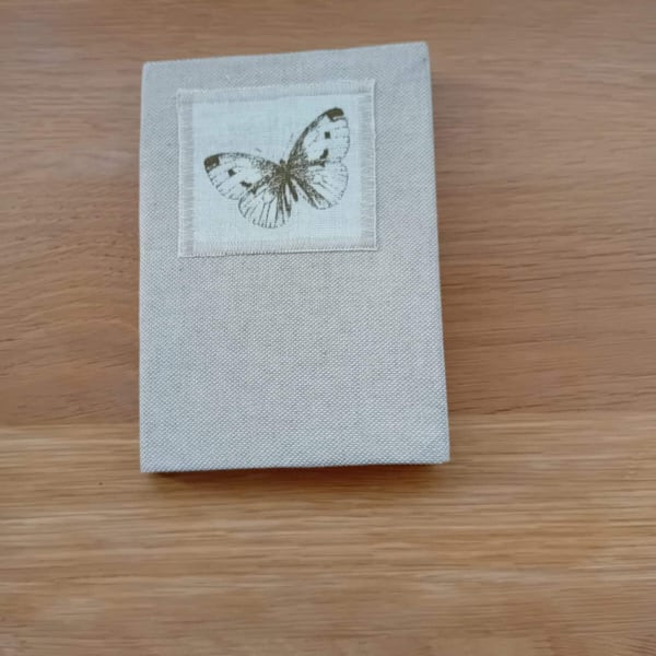 A6 Fabric covered notebook - Butterfly applique