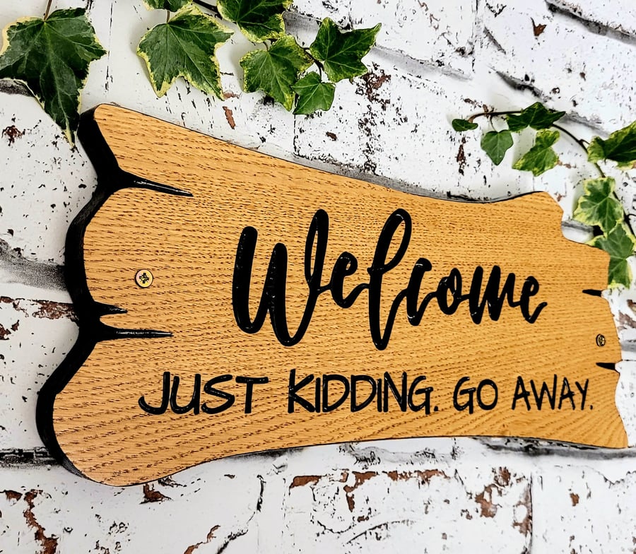 Personalised Carved Old Style Oak Wooden Sign for HouseHome