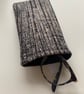 Black Grey And Silver Bark Effect Fabric Quilted Glasses Case - Image 3