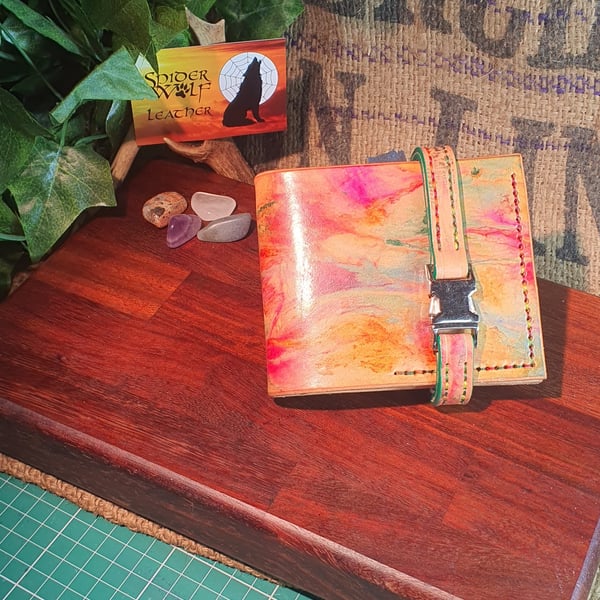 Water dyed leather wallet