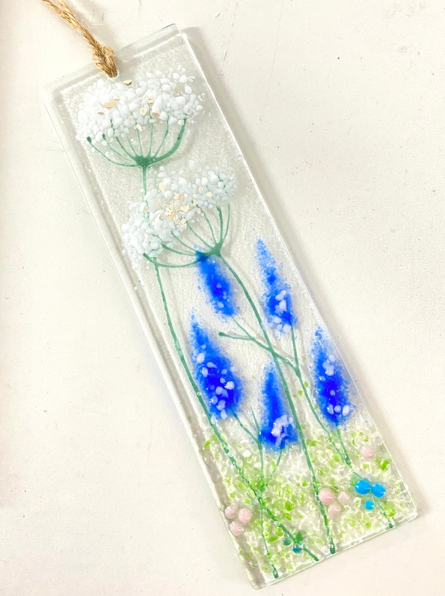 Fused glass hanging meadow decoration 