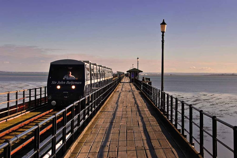 Southend on Sea Pier And Railway Train Essex UK 18"x12" Print
