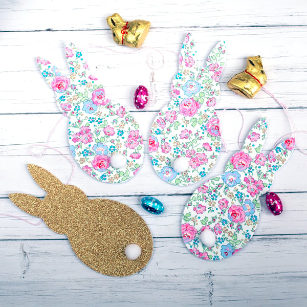 Easter Rabbit Liberty Fabric Garland - Folksy