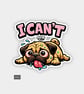 Funny Cheeky Novelty Sticker For Adults - Lazy Pug Dog