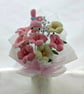 Handmade Pipe Cleaner Lily Bouquet with Bunny - Pink Floral Gift
