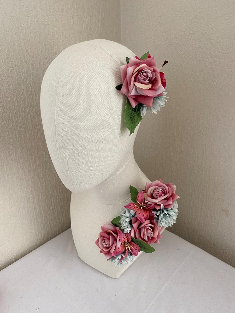 Pretty Vintage Inspired Corsage and Hair Flower