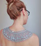Hand crochet silk detachable collar, Lace knit necklace, Retro style collar - Image 2