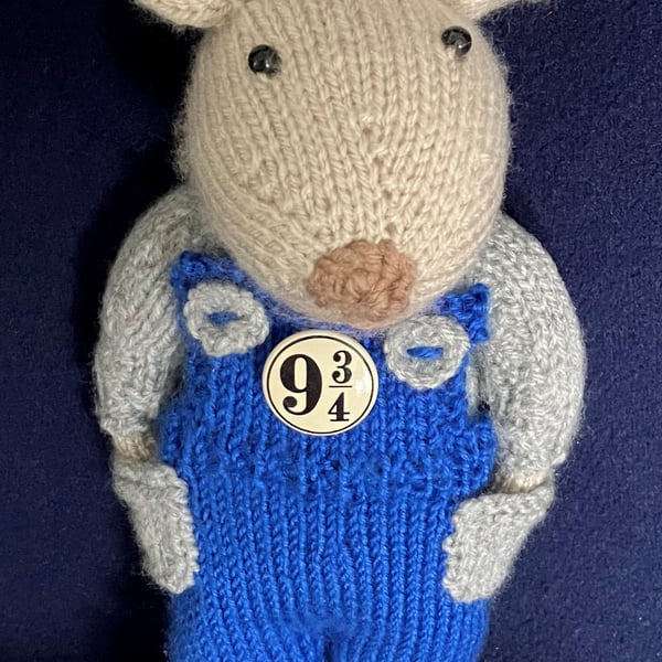 Railway mouse with collector’s badge – Blue & Silver