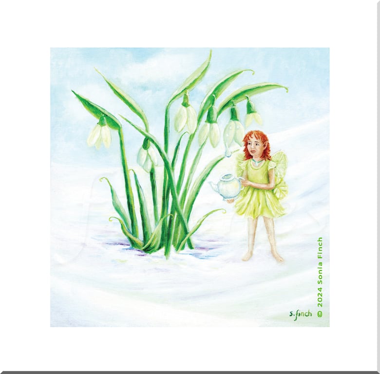Winter Snowdrop Fairy Magic - Greeting Card