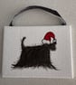 Festive Black Scottie Dog Christmas Decoration 
