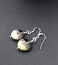 grey and ivory lampwork glass earrings - Image 2