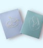 Embroidered mother and new baby blank cards, line art, newborn, christening.  - Image 6
