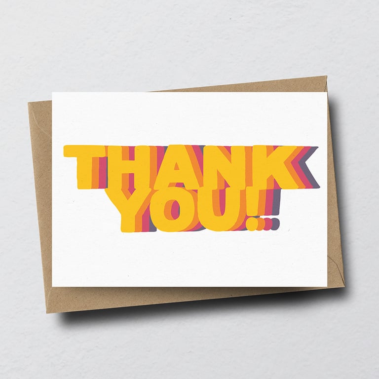 Thank You Colourful Repeat Greeting Card