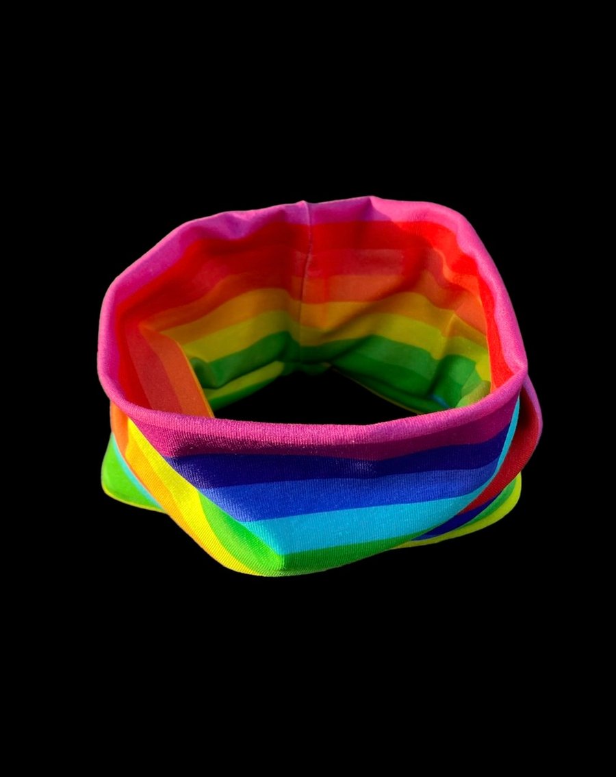 Rainbow Coloured Cotton Snood Neck Warmer (Kids and S, M & L Adult sizes)