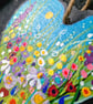 Summer Floral Hand-painted Slate Heart hanger by Jackie Reynolds - Image 3