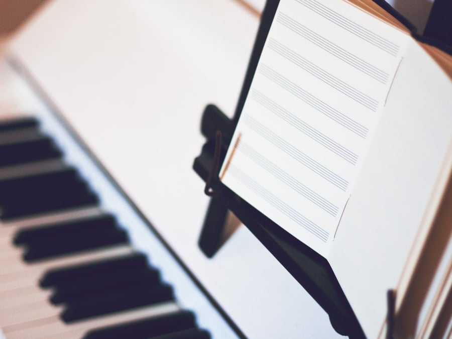 A6 Leather Manuscript Book, Musicians Stave Songwriting Journal, 6x4 Music Staff