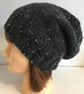 Custom Order for Rob, Dark Grey Unisex Beanie, Charcoal Hand Knit Slouch Hat - Image 5