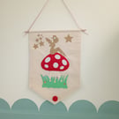 Fairy and Toadstool Wall hanging.. Art.. Decor