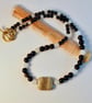 Obsidian Necklace With Silver Leaf Jasper And New Jade - Handmade In Devon - Image 2
