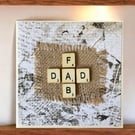 Father’s Day Card. Wooden letter tile Father’s Day Card.
