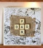 Father’s Day Card. Wooden letter tile Father’s Day Card.