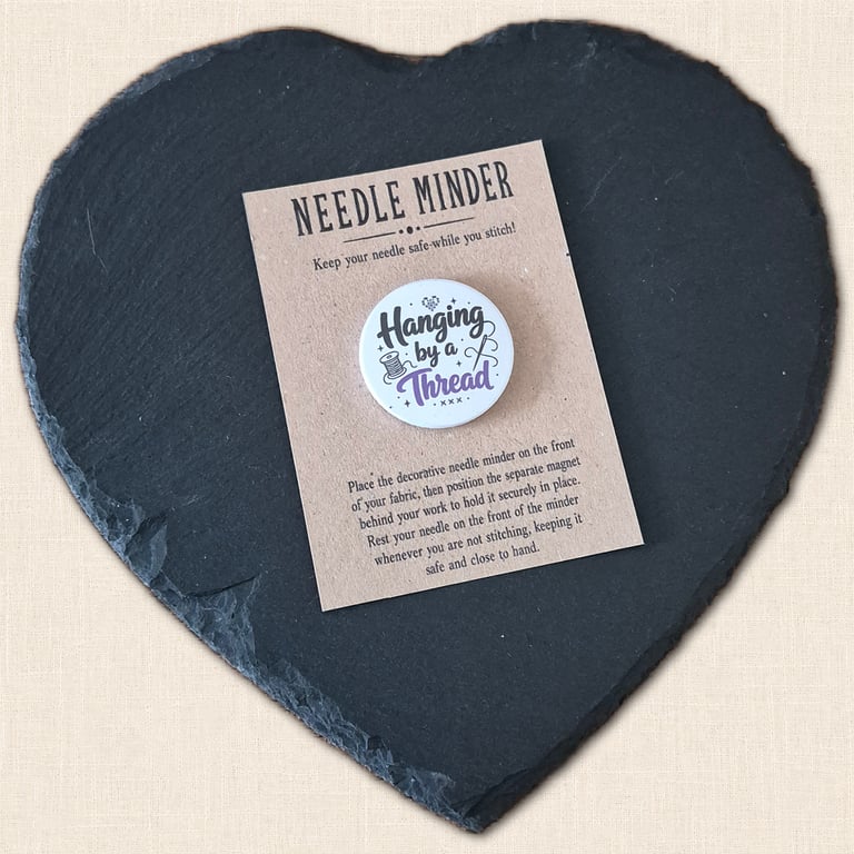 Hanging by a Thread Needle Minder - Sewing Pun Stitching Accessory  