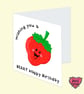 Strawberry birthday card, wishing you a berry happy birthday, pun card - Image 5
