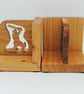 Wooden Cricketer Bookends - Oak - Image 4