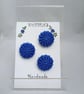 Buttons Blue 30mm Handmade Embroidered Yorkshire Style - Image 2