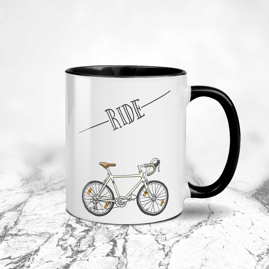Ride Road Bikes Cycling Mug - Cycling Gift - Bike Mug