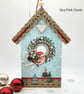 Nordic Christmas Decoration, Birdhouse - hanging wooden ornament, gift, robin  - Image 6