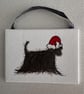 Festive Black Scottie Dog Christmas Decoration  - Image 5