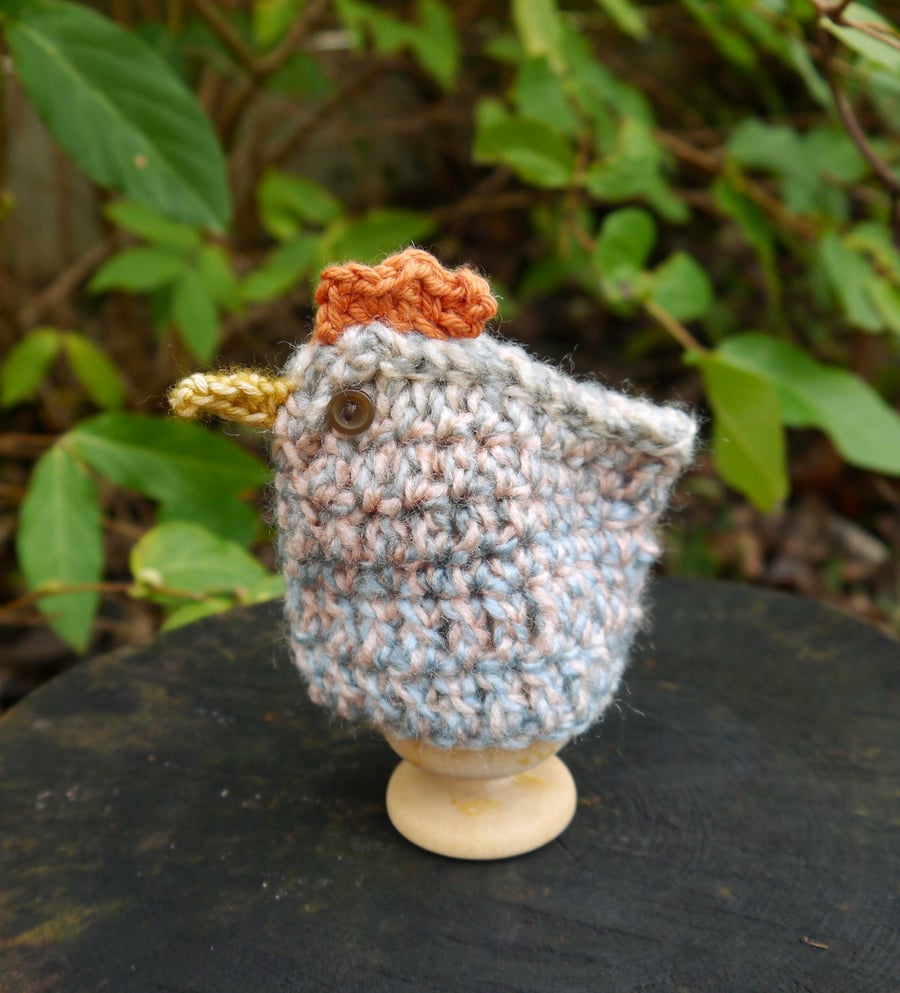 Chicken Egg Cosy, Pale Blue and Pink