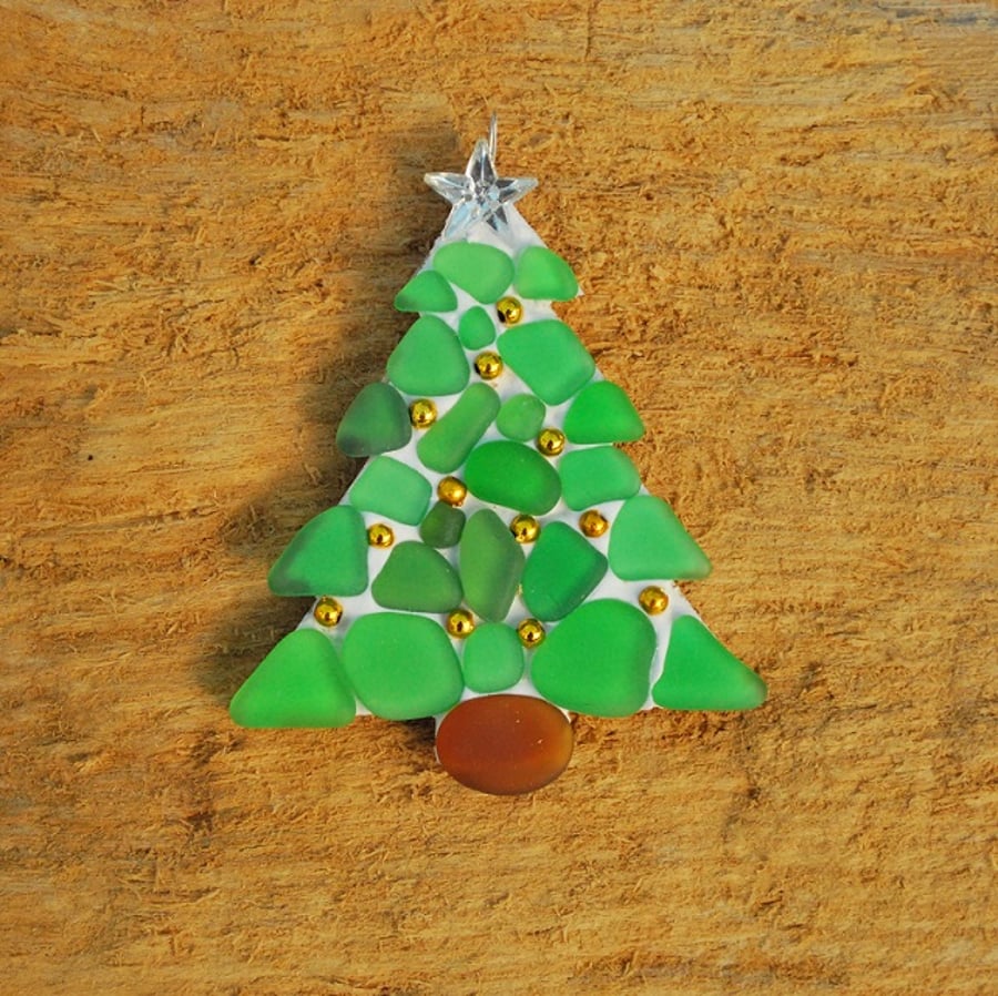 Christmas tree mosaic hanger